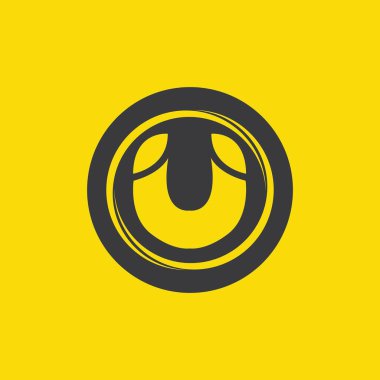 Sarı arkaplanda siyah U harfi.