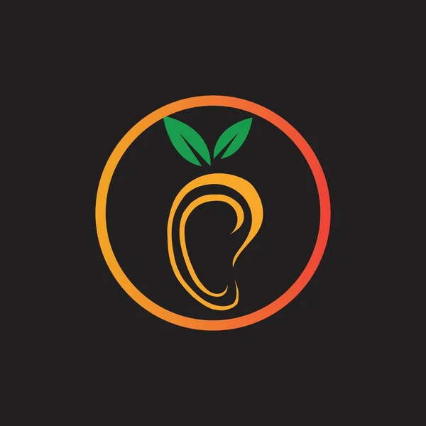 Vector Ilustración Mango Fruta Logo Sobre Fondo Negro — Archivo Imágenes Vectoriales