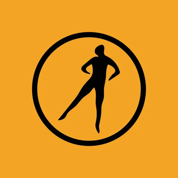 Aerobic Gymnastics Movement Vector Icon Yellow Background — Stock Vector