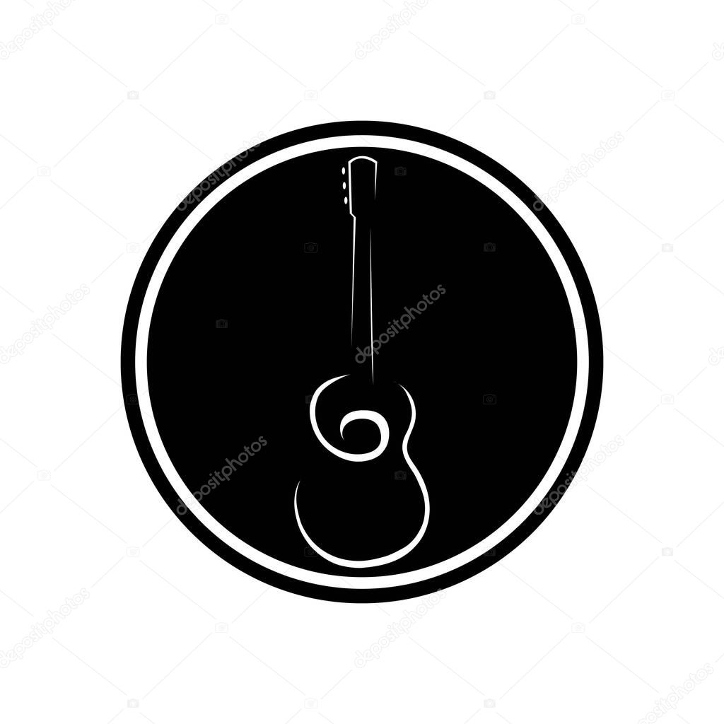 Simple Guitar Music Logo Vector Illustration