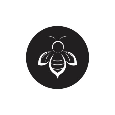 siyah bal arısı logo vektör resimleme tasarımı
