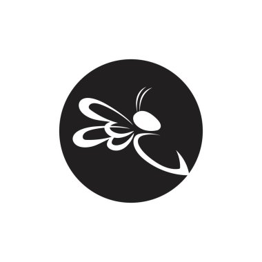 siyah bal arısı logo vektör resimleme tasarımı