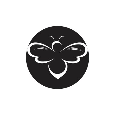 siyah bal arısı logo vektör resimleme tasarımı
