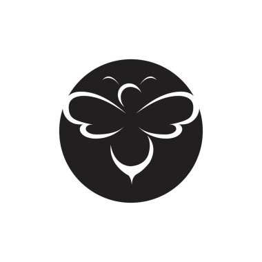 siyah bal arısı logo vektör resimleme tasarımı