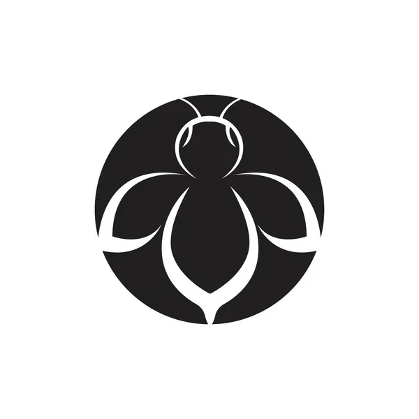 Черная Пчела Логотип Векторной Иконки Рисунок — стоковый вектор