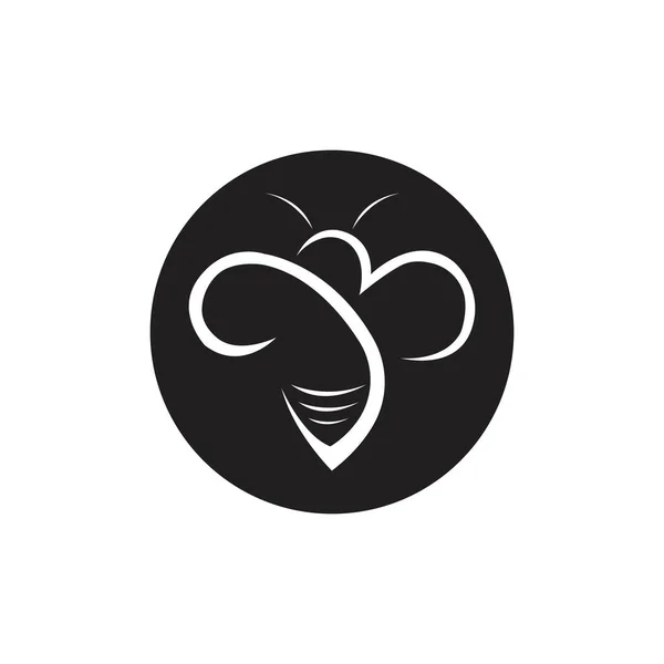 Черная Пчела Логотип Векторной Иконки Рисунок — стоковый вектор