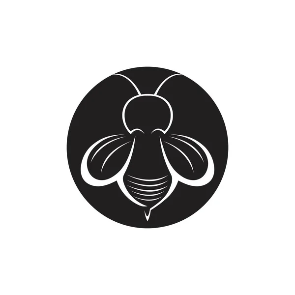 Black Honey Bee Logo Vector Icon Illustration Design — Stock Vector