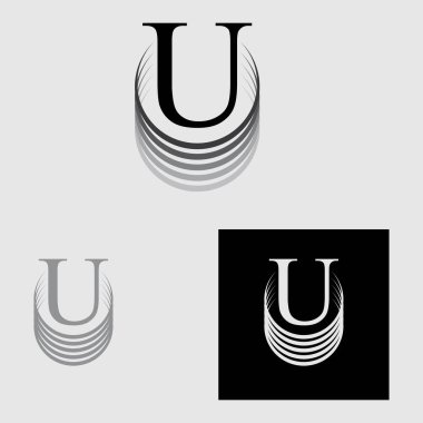 iş harfi u logo vektör çizim şablonu
