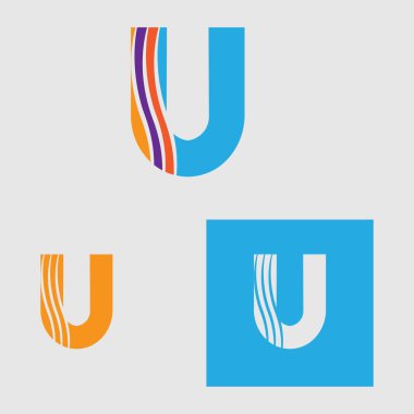 iş harfi u logo vektör çizim şablonu