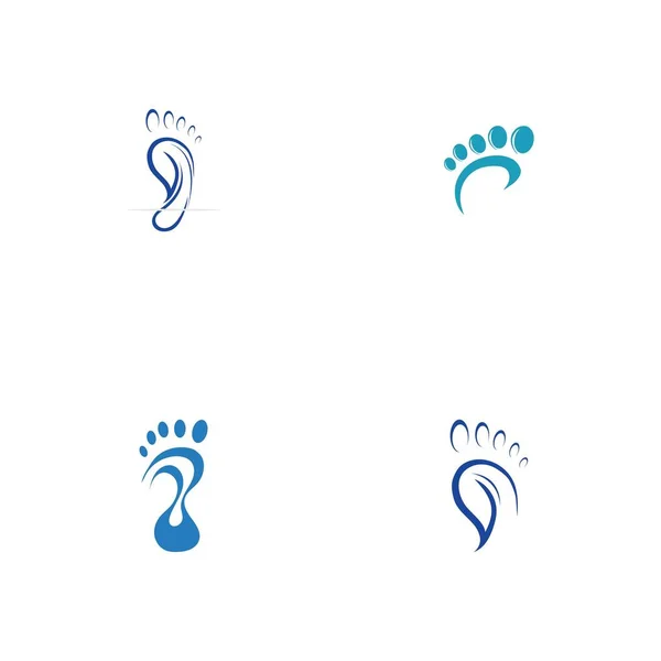 Sæt Foot Print Logo Design Skabelon – Stock-vektor