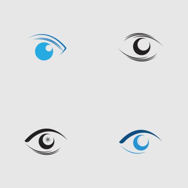 Gri arkaplanda göz logosu koleksiyonu