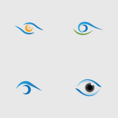 Gri arkaplanda göz logosu koleksiyonu