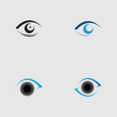Gri arkaplanda göz logosu koleksiyonu