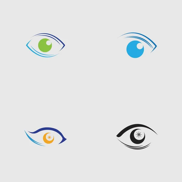 Eye Logo Collection Gray Background — Stock Vector