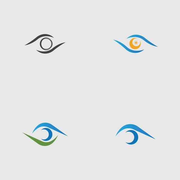 Ögon Logotyp Samling Grå Bakgrund — Stock vektor