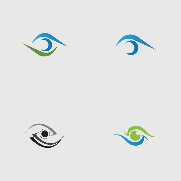 Collection Logo Oeil Sur Fond Gris — Image vectorielle