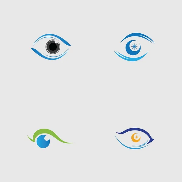 Gri Arkaplanda Göz Logosu Koleksiyonu — Stok Vektör