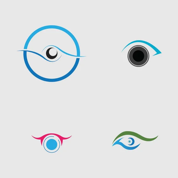 Eye Logo Collection Auf Grauem Hintergrund — Stockvektor