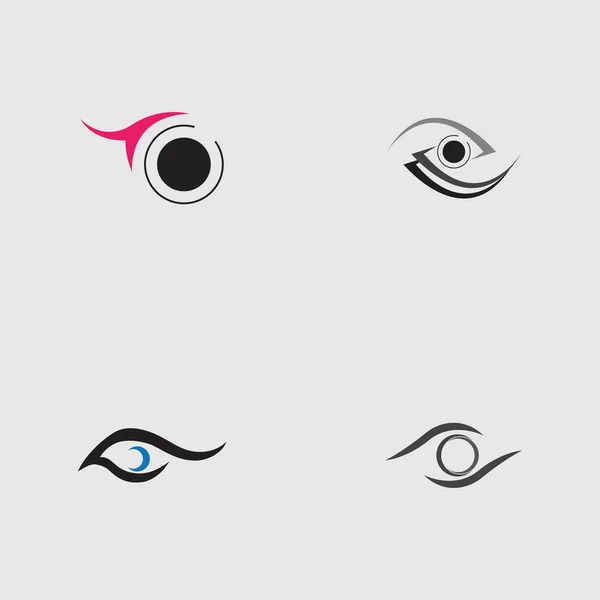 Collection Logo Oeil Sur Fond Gris — Image vectorielle