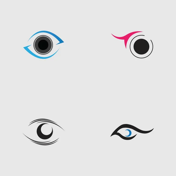 Collection Logo Oeil Sur Fond Gris — Image vectorielle