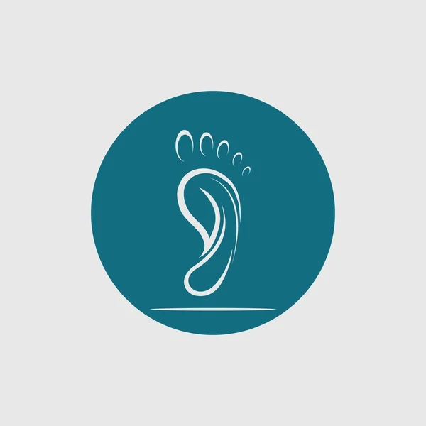 Fußpflege Logo Vektor Der Fußabdrücke Mit Dem Symbol Für Gesundheit — Stockvektor