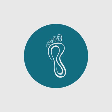 Ayak bakım logosu, sağlık ve klinik sembolü ile ayak izi vektör. Sağlık ve bakım logo şablonu