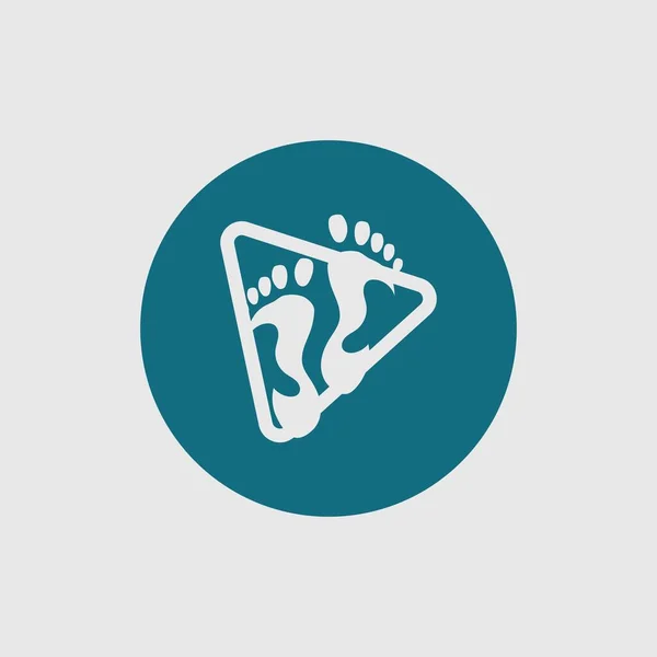 Foot care logo, Vector of footprints with symbol of health and clinic. health and care logo template