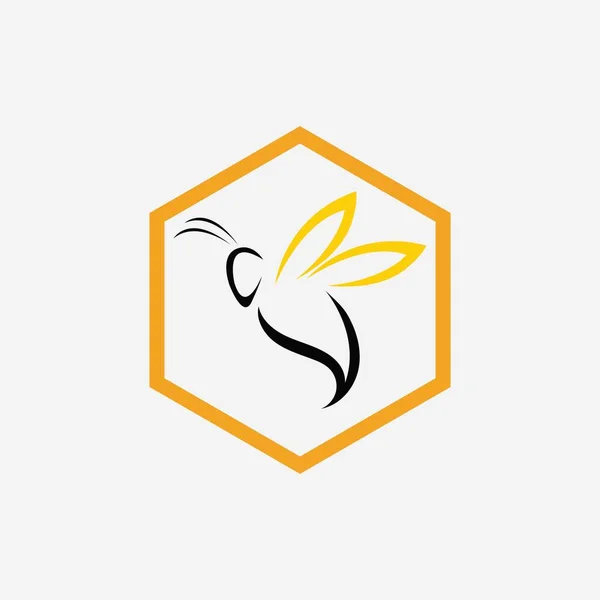 Медоносные Пчелы Медовые Соты Дизайн Логотипа Векторной Иконки — стоковый вектор