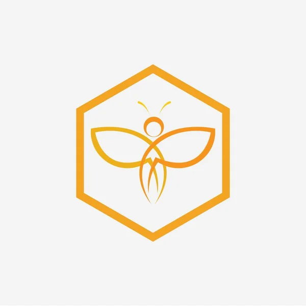 Honigbienen Tiere Und Waben Logo Vektor Symbol Illustration Design — Stockvektor