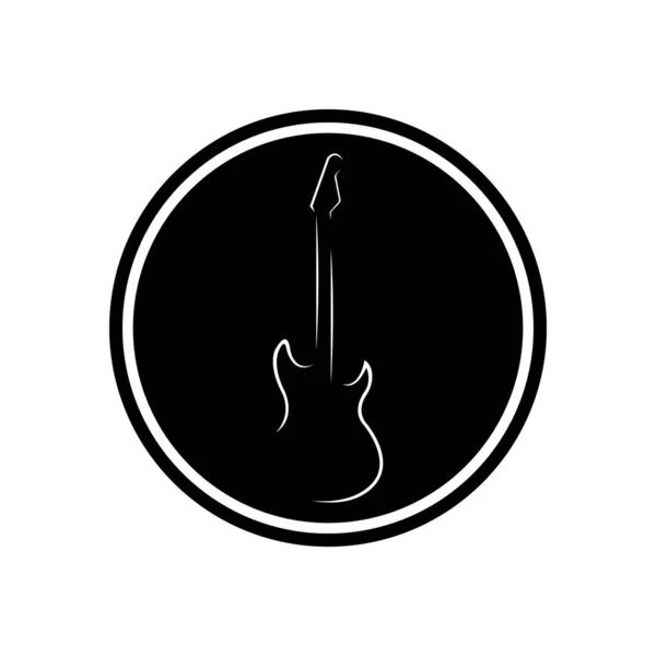 Enkel Gitarr Musik Logotyp Vektor Illustration — Stock vektor