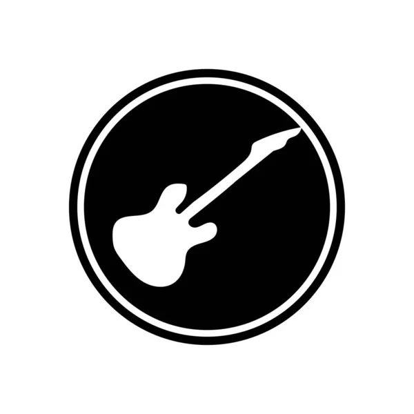 Eenvoudige Gitaar Muziek Logo Vector Illustratie — Stockvector