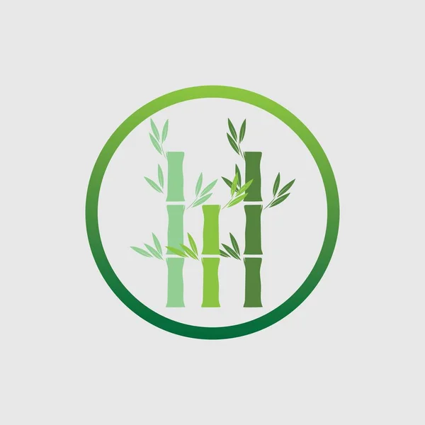 Φύση Μπαμπού Λογότυπο Διάνυσμα Εικονογράφηση Σχεδιασμό — Διανυσματικό Αρχείο