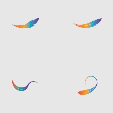 Gri arkaplanda tüy vektör illüstrasyon dizaynı logosu