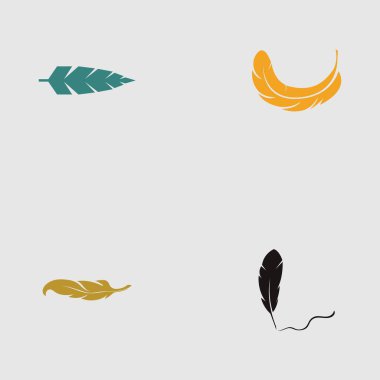 Gri arkaplanda tüy vektör illüstrasyon dizaynı logosu