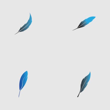 Gri arkaplanda tüy vektör illüstrasyon dizaynı logosu
