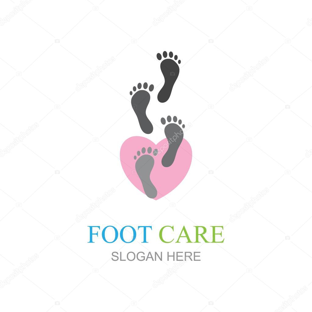 Foot care logo design concept vector, Iconic Foot Logo design Template