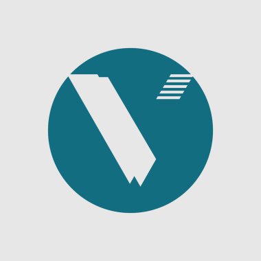 V harfinin vektörü İş logosu tasarım şablonu