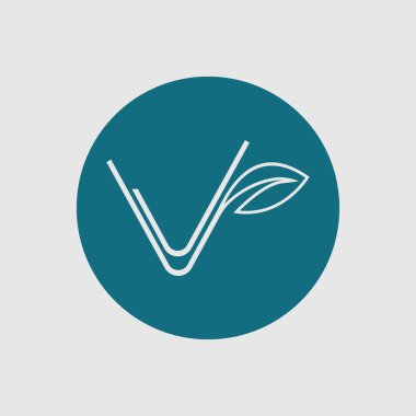 V harfinin vektörü İş logosu tasarım şablonu