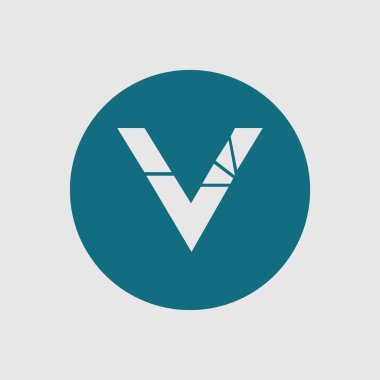 V harfinin vektörü İş logosu tasarım şablonu