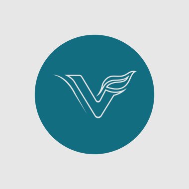 V harfinin vektörü İş logosu tasarım şablonu