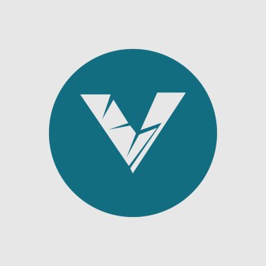 V harfinin vektörü İş logosu tasarım şablonu