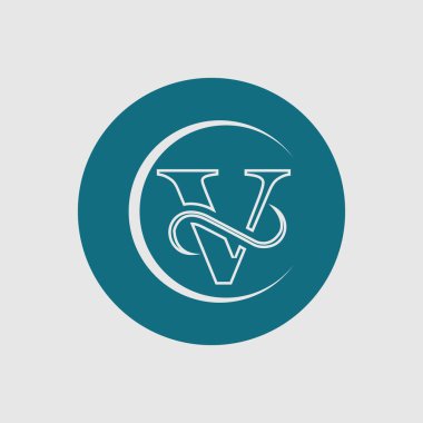 V harfinin vektörü İş logosu tasarım şablonu