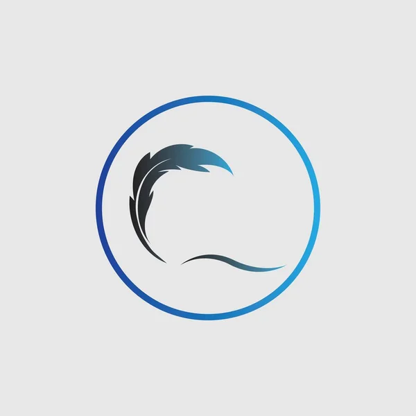 Logo Feather Vector Illustration Design Gray Background — Image vectorielle