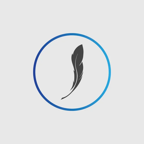 Logo Feather Vector Illustration Design Gray Background — Stock vektor