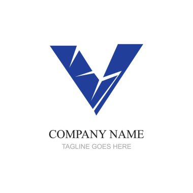 V harfi iş kurumsal birleşik vektör logo tasarım şablonu