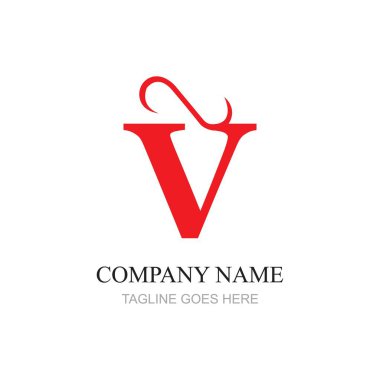 V harfi iş kurumsal birleşik vektör logo tasarım şablonu