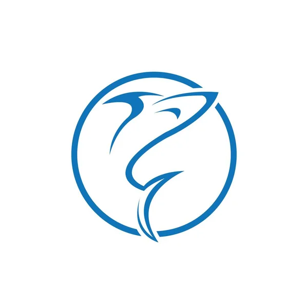 Shark Logo Vector Illustration Design Template Vector — Stockvektor