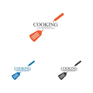 Logo pişiriyorum. Restoran menüsü tasarımı için simge ya da sembol. Vektör illüstrasyonu