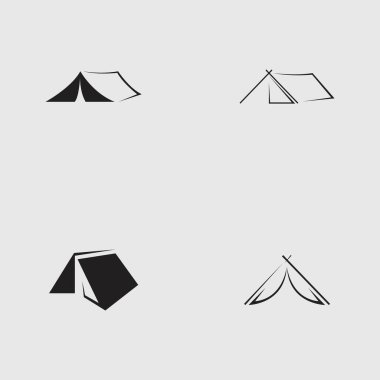 Kamp logosu vektör çizim şablonu seti