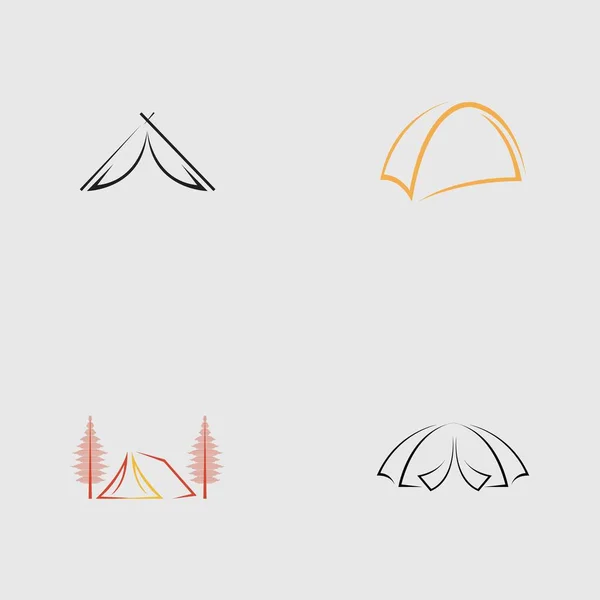 Set Camping Logo Vector Illustration Design Template — ストックベクタ